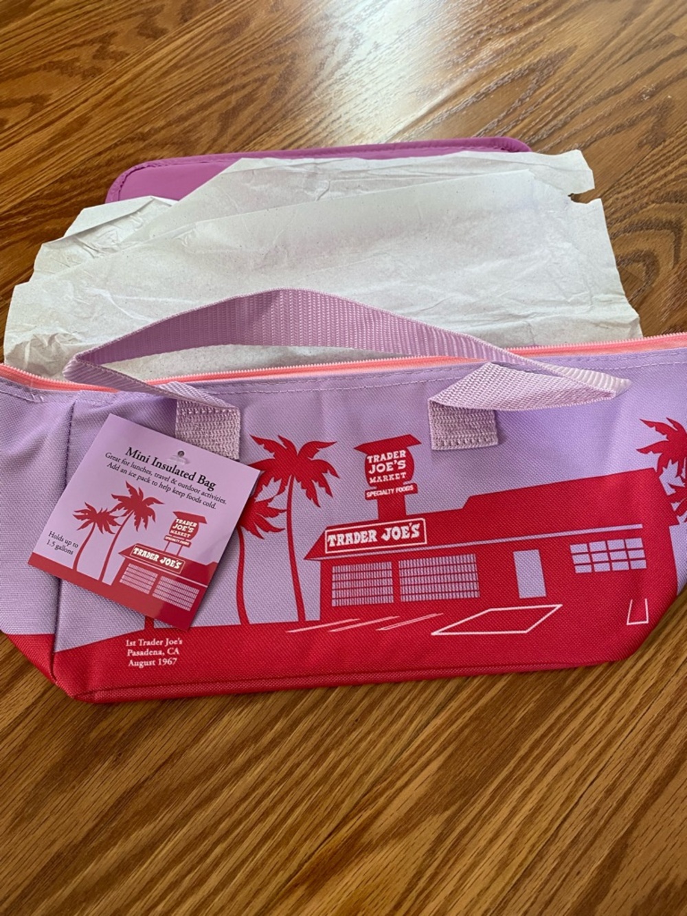 Trader Joe's Pink & Purple Insulated Mini Cooler Bag
